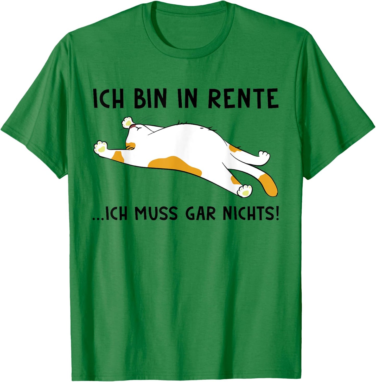 Ich bin in rente ich muss gar nix faule Katze , gray, s T-Shirt - T-Shirt | Irish Green