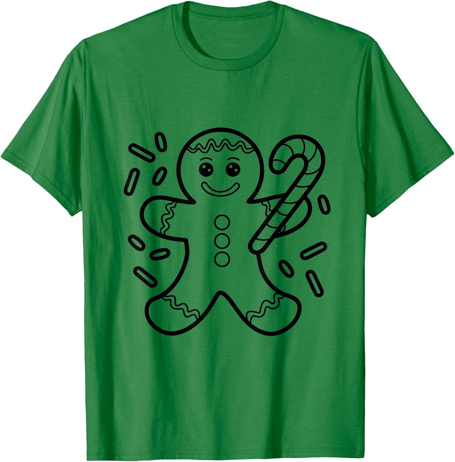 Christmas Gingerbread Man Color Your Own Craft for Kids T-Shirt - T-Shirt | Irish Green