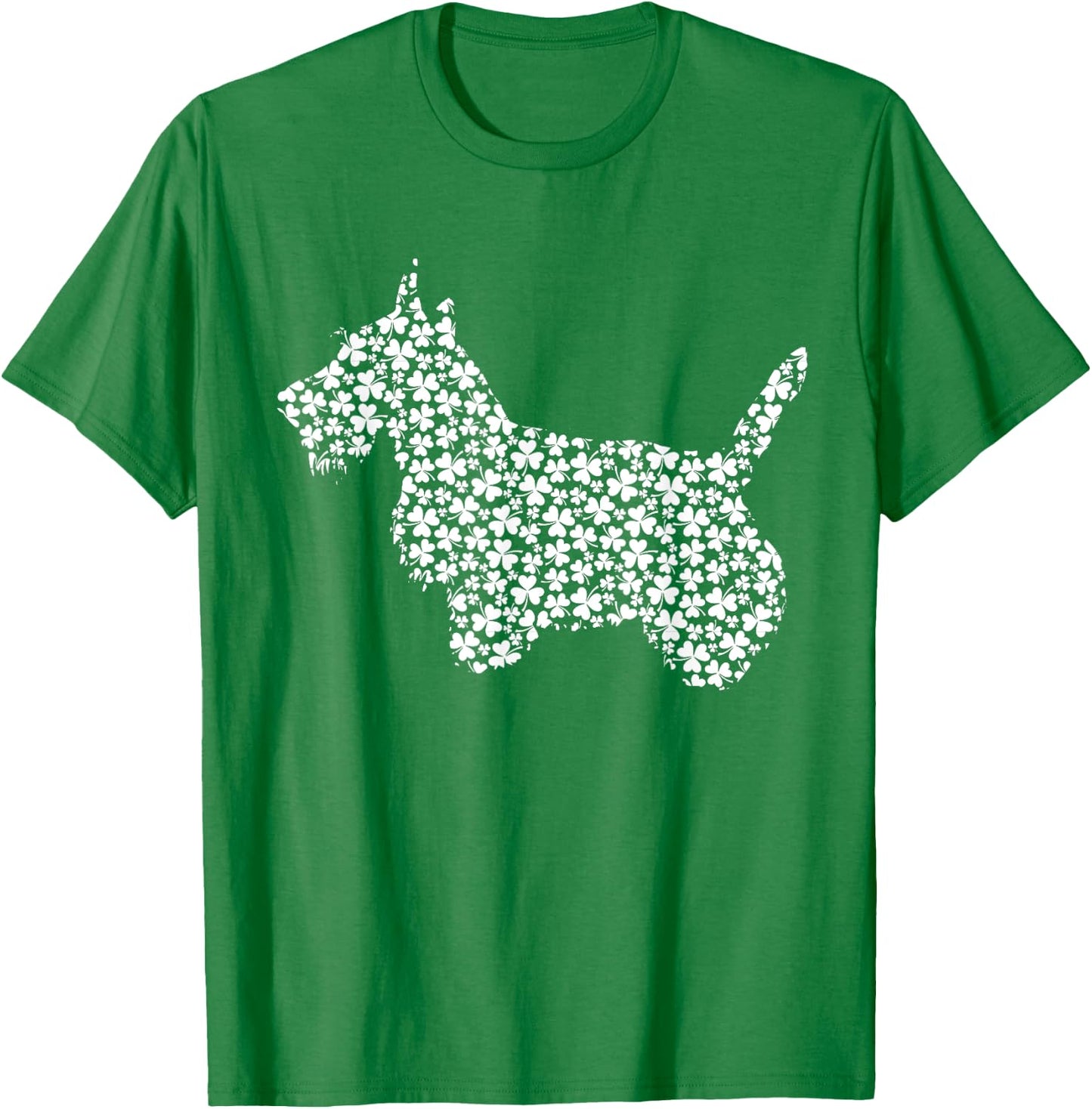 Scottish Terrier Dog Cute Shamrock St Patricks Day T-Shirt - T-Shirt | Irish Green