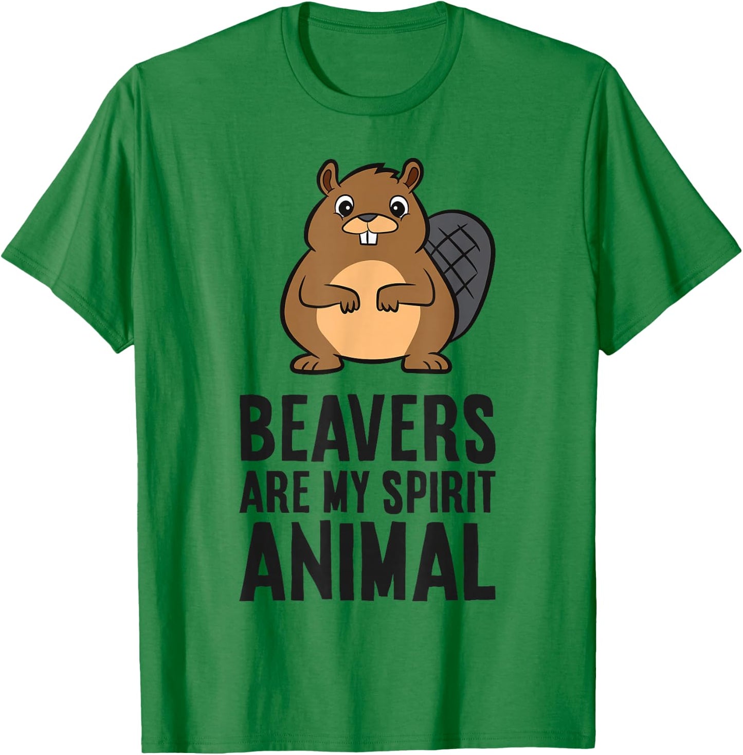 Beavers Are My Spirit Animal Cute Beaver T-Shirt - T-Shirt | Irish Green
