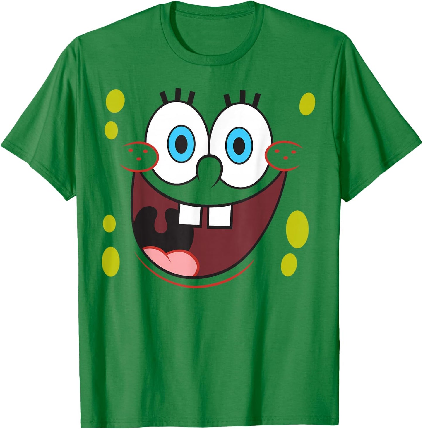 Spongebob Schwammkopf mit leuchtenden Augen und lächelndem Gesicht T-Shirt - T-Shirt | Irish Green