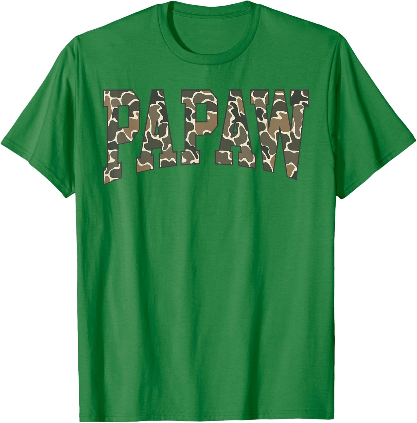 Papaw Camo Camouflage Father's Day Grandfather T-Shirt - T-Shirt | Irish Green