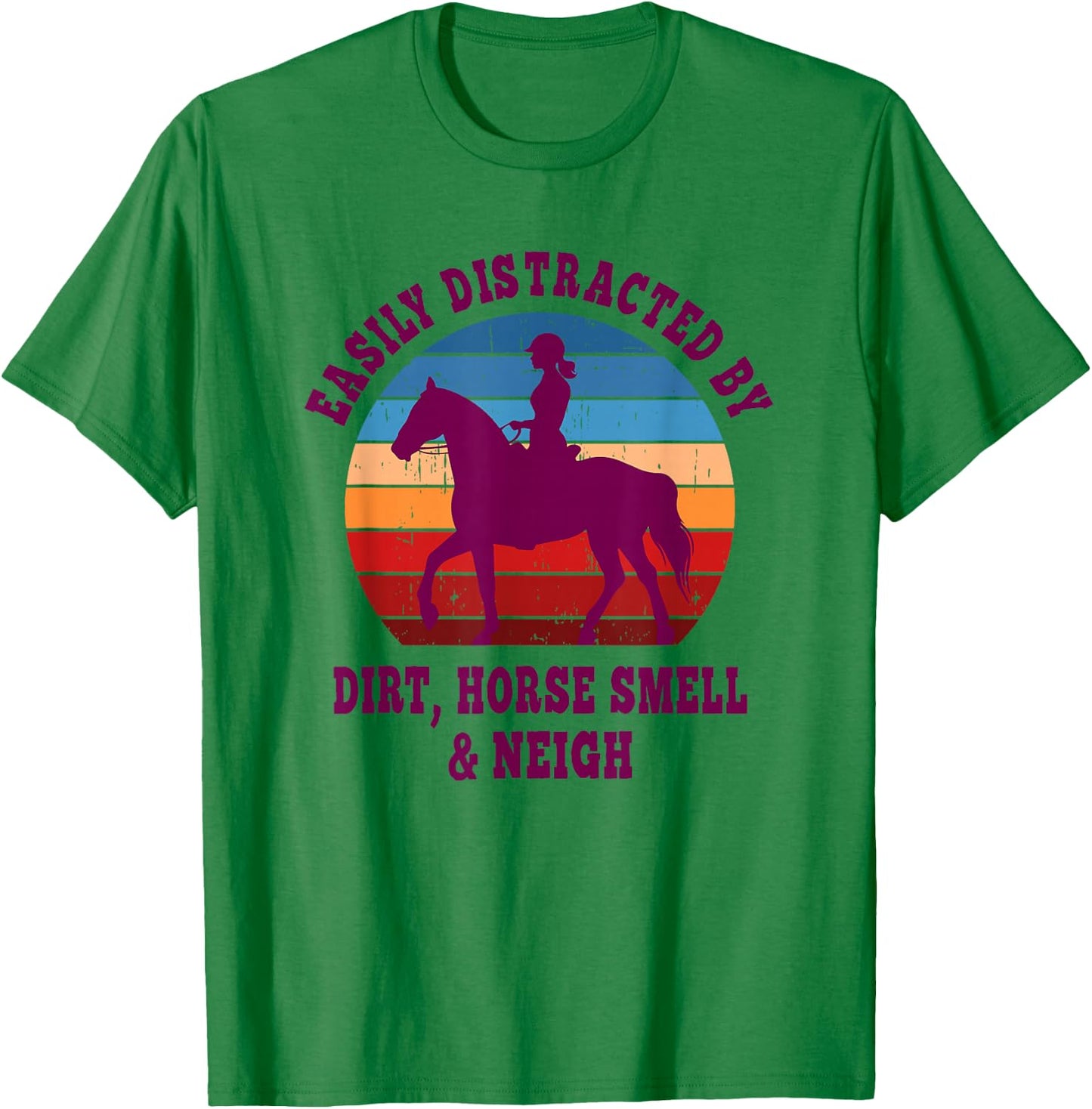 Retro Horse Smell And Neigh Horse Girl T-Shirt - T-Shirt | Irish Green