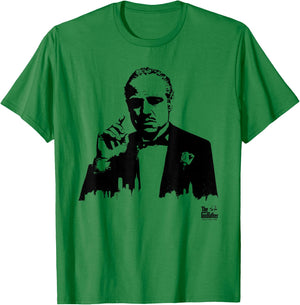 The Godfather Don Vito Corleone City Skyline Silhouette T-Shirt - T-Shirt | Irish Green