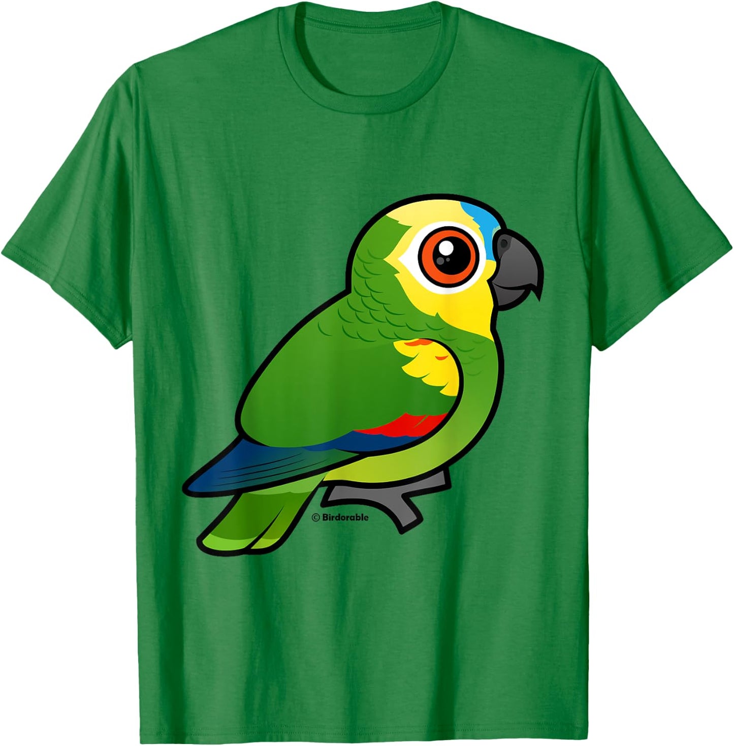 Cute Cartoon Blue-fronted Parrot Birdorable Conure Bird T-Shirt - T-Shirt | Irish Green