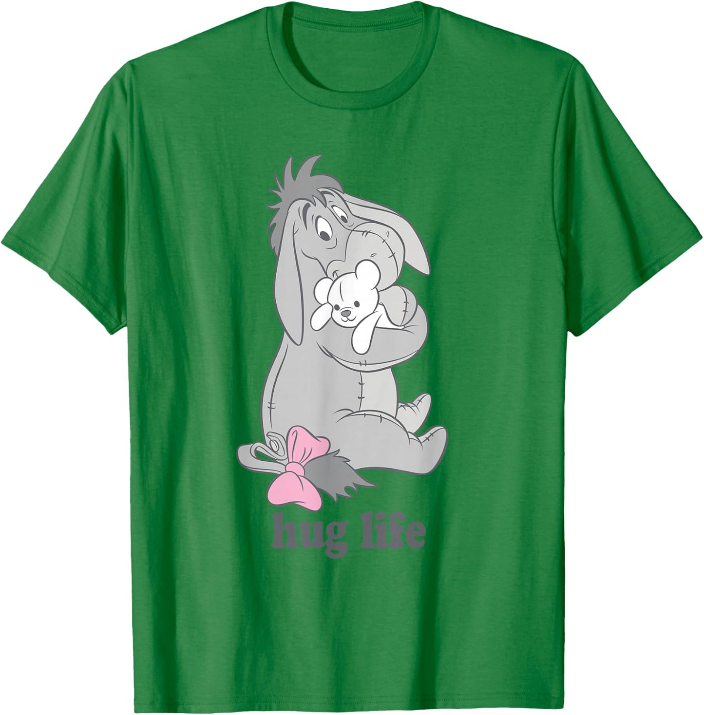 Disney Winnie The Pooh Eeyore Hug Life Valentine's Day , White T-Shirt - T-Shirt | Irish Green