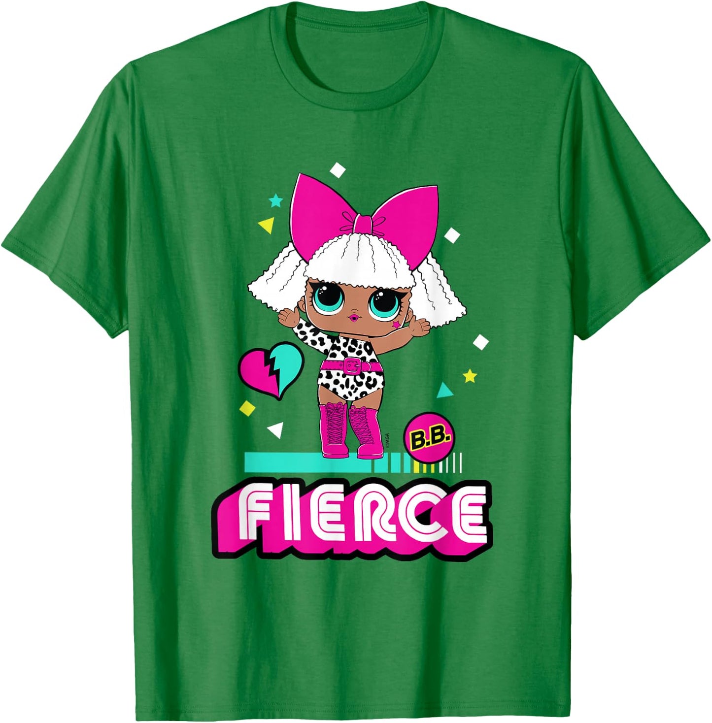 LOL Surprise Cute Diva Doll Fierce Retro Big Chest Portrait T-Shirt - T-Shirt | Irish Green