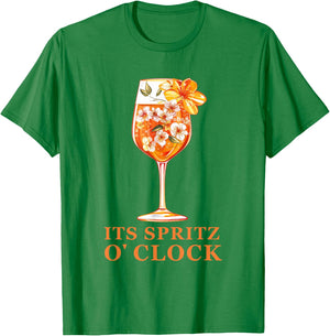 Its Spritz O Clock Aperrollin Outfit for Cocktail Sayings , White, S T-Shirt - T-Shirt | Irish Green