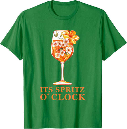 Its Spritz O Clock Aperrollin Outfit for Cocktail Sayings , White, S T-Shirt - T-Shirt | Irish Green