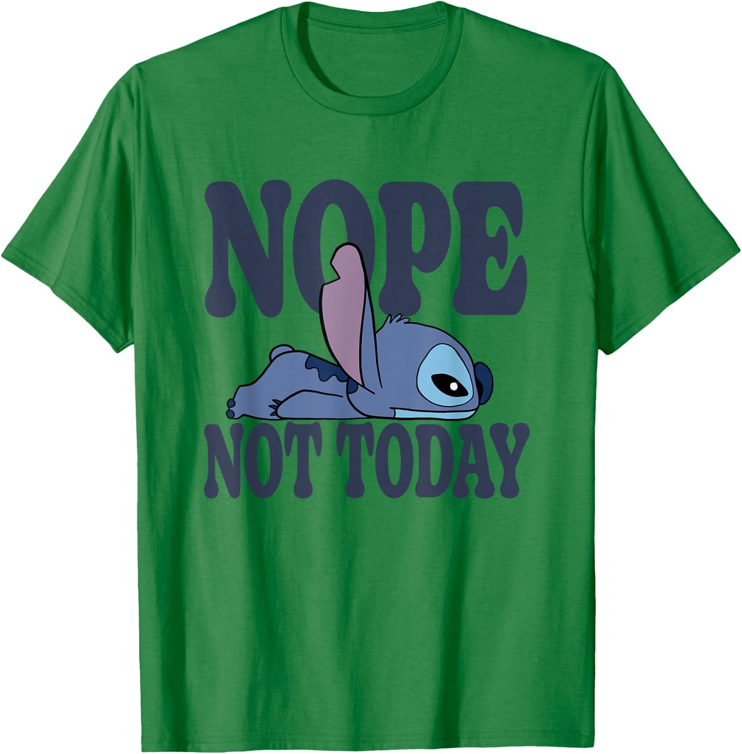 Disney Lilo & Stitch Nope Not Today Sleepy Stitch T-Shirt - T-Shirt | Irish Green