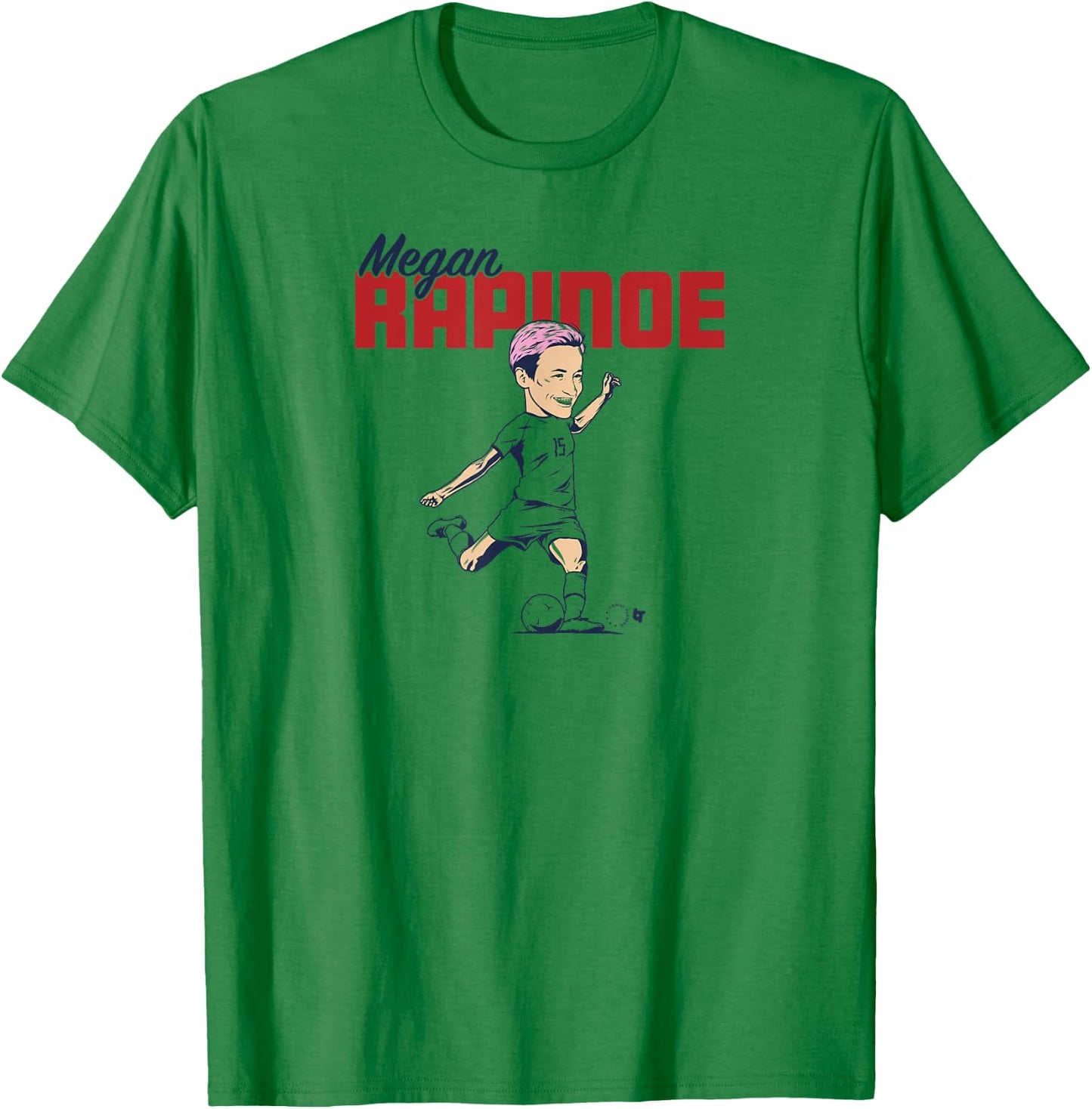 Megan Rapinoe: Caricature - USWNT Players Association Soccer T-Shirt - T-Shirt | Irish Green