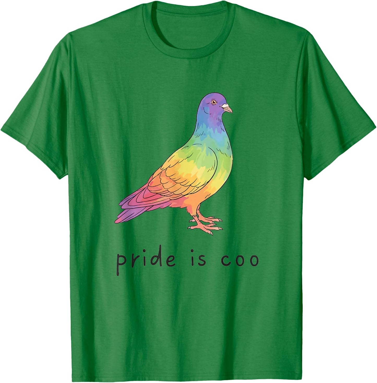 Pride is Coo Pigeon Funny LGBTQ Pride Month LGBT Ally T-Shirt - T-Shirt | Irish Green