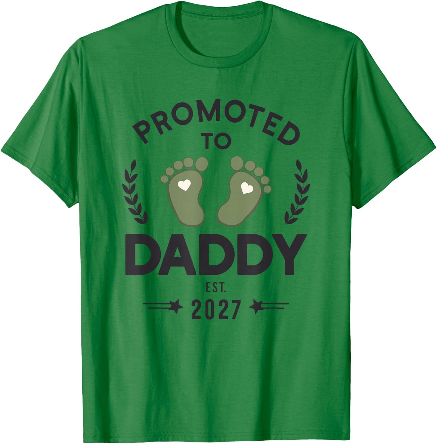 Promoted to Daddy 2027 Pregnancy Reveal New Dad T-Shirt - T-Shirt | Irish Green