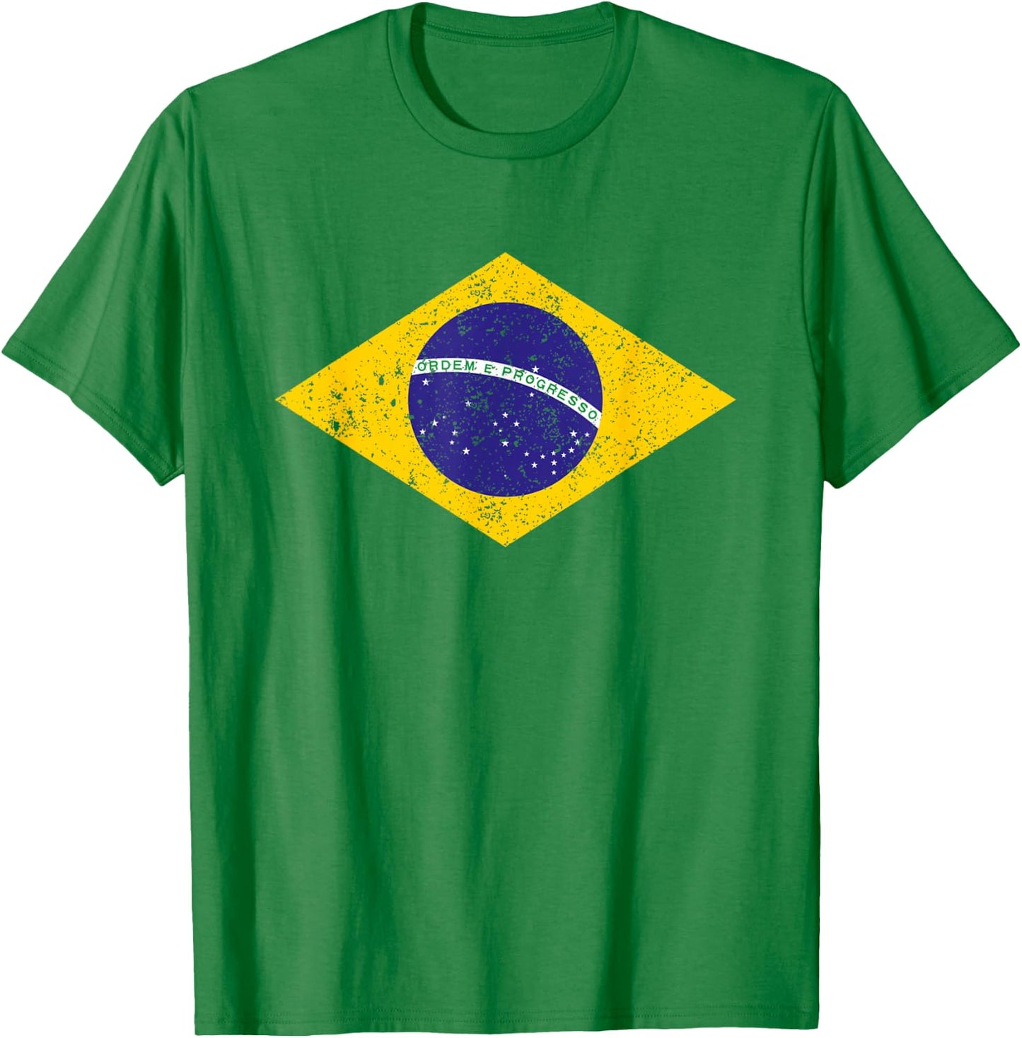 Vintage Brasil Brazil Flag - Brazilian Flag Men Women Kids T-Shirt - T-Shirt | Irish Green