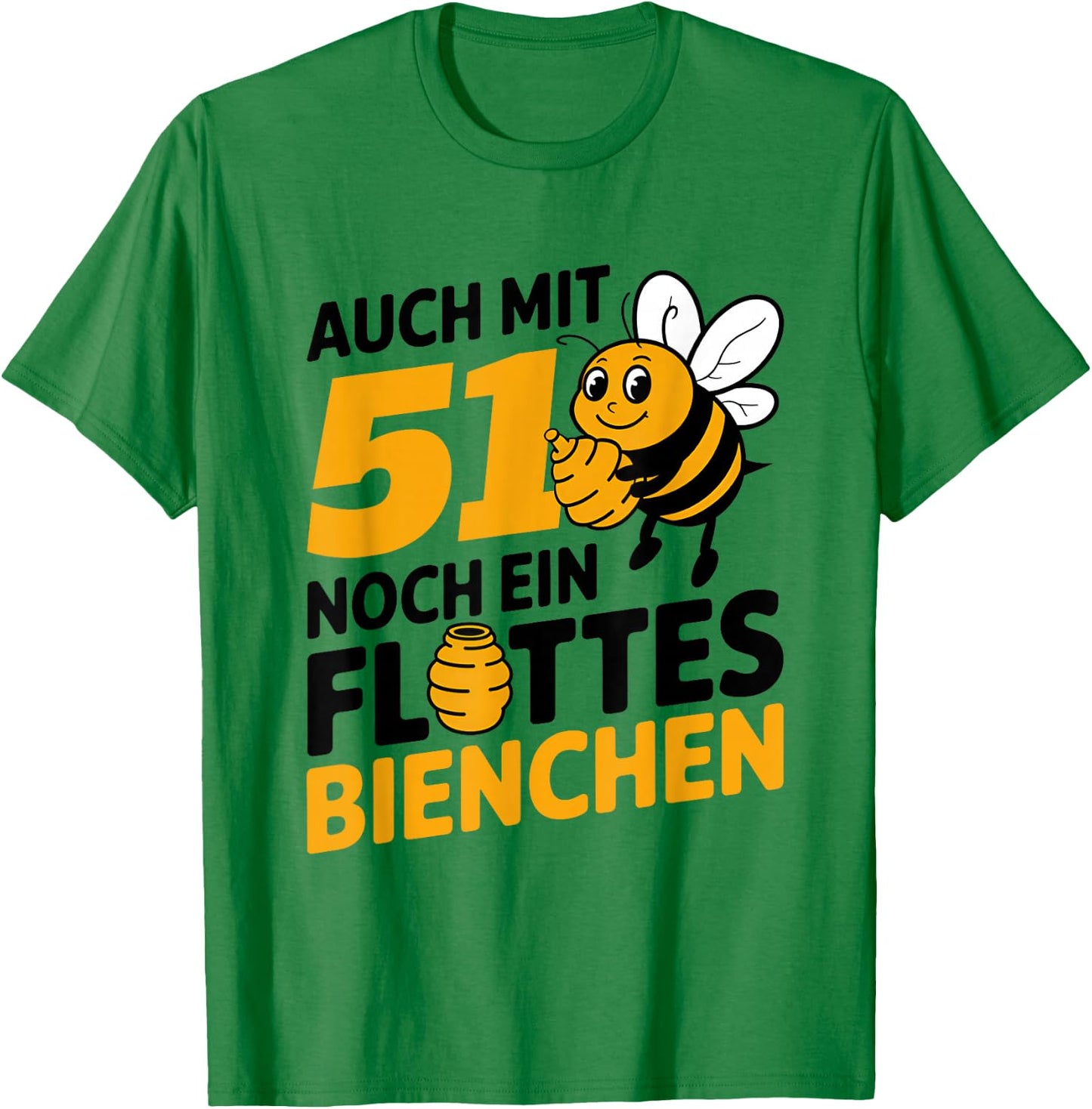 51st Birthday Woman with 51st Birthday Motif, gray, S T-Shirt - T-Shirt | Irish Green