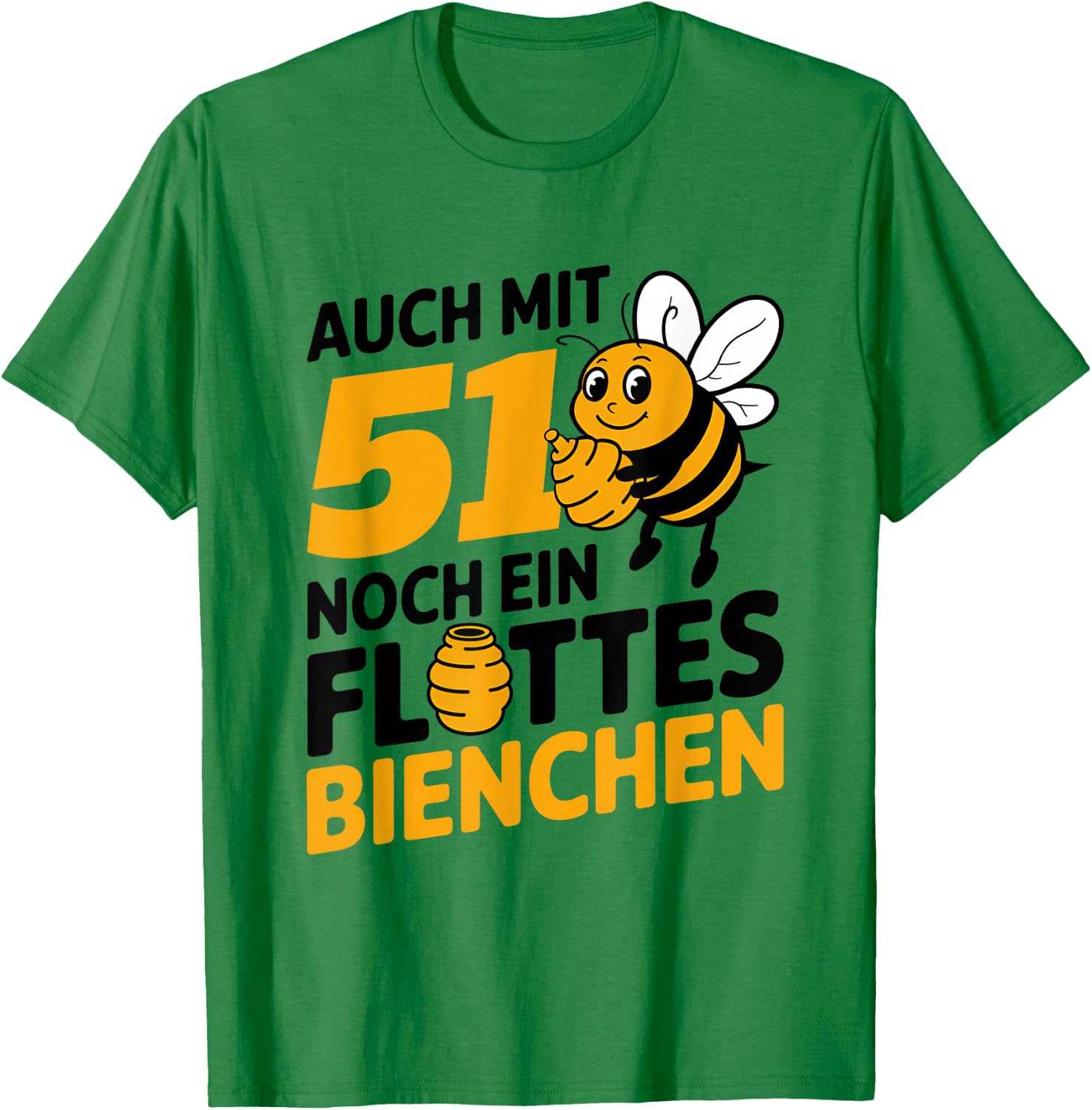 51st Birthday Woman with 51st Birthday Motif, gray, S T-Shirt - T-Shirt | Irish Green