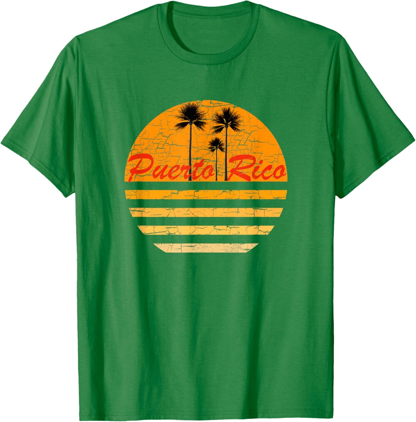 Puerto Rico Vintage Retro 70s Throwback Surf T-Shirt - T-Shirt | Irish Green