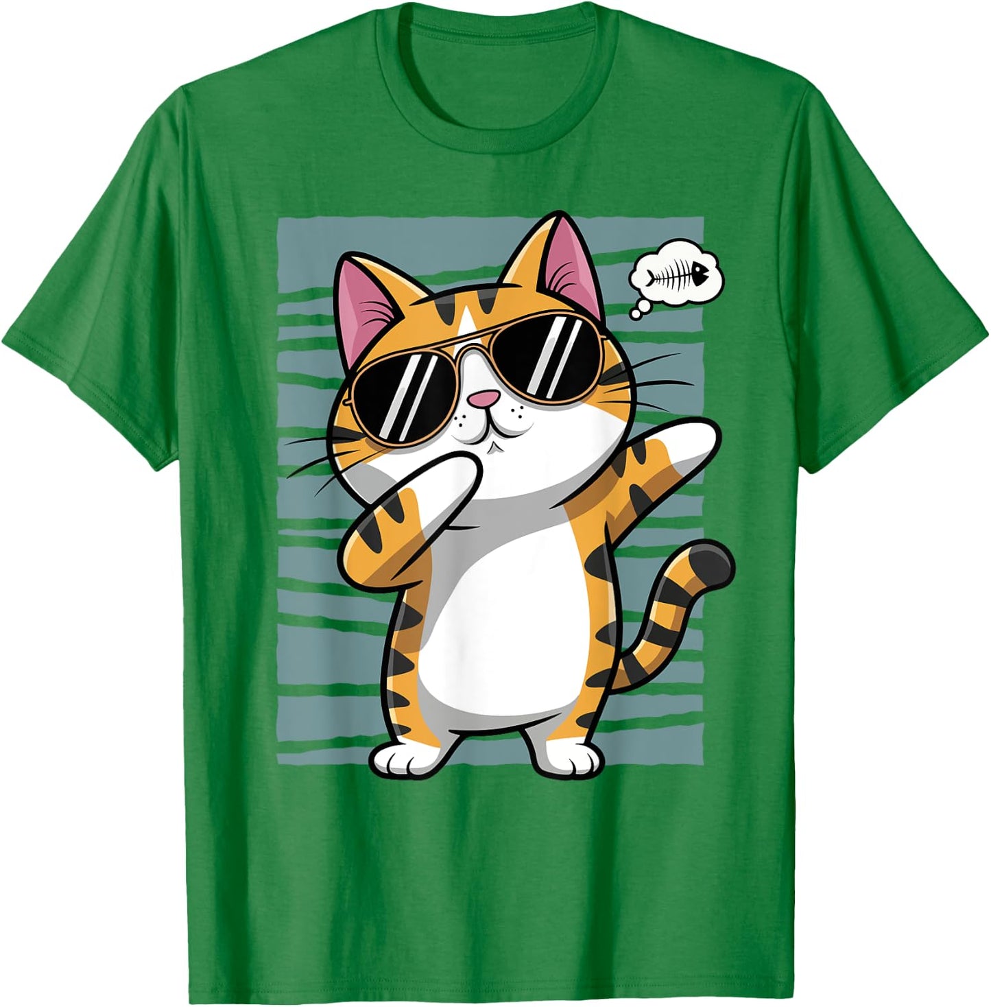 Funny Funny Cat Boy Girl Dab Dabbing Cat , white, S T-Shirt - T-Shirt | Irish Green