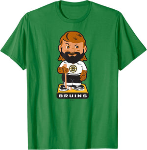 Boston Bruins Bobblehead Gray Officially Licensed T-Shirt - T-Shirt | Irish Green