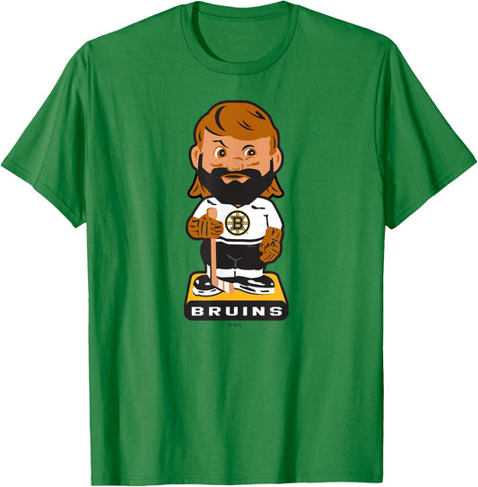 Boston Bruins Bobblehead Gray Officially Licensed T-Shirt - T-Shirt | Irish Green