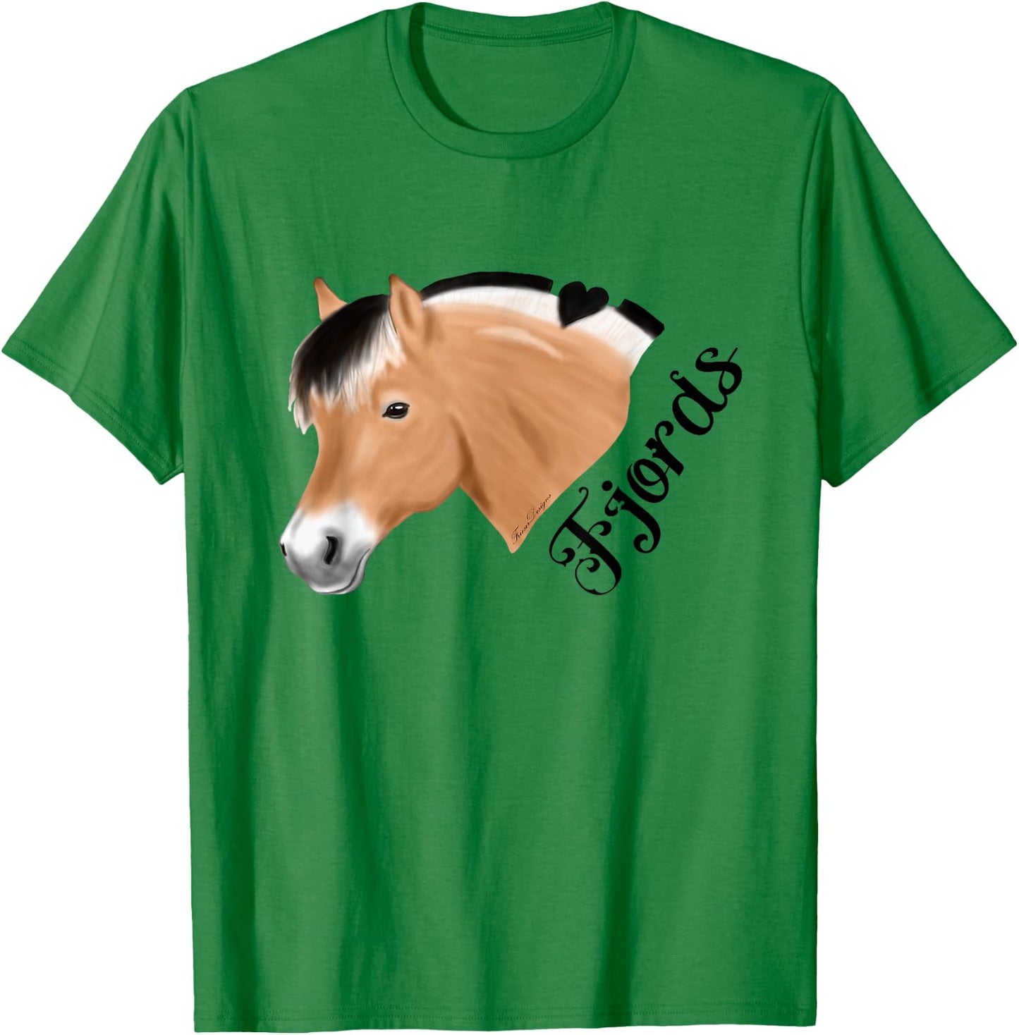 Norwegian Fjord Horse Fjords Light Rider , White, s T-Shirt - T-Shirt | Irish Green
