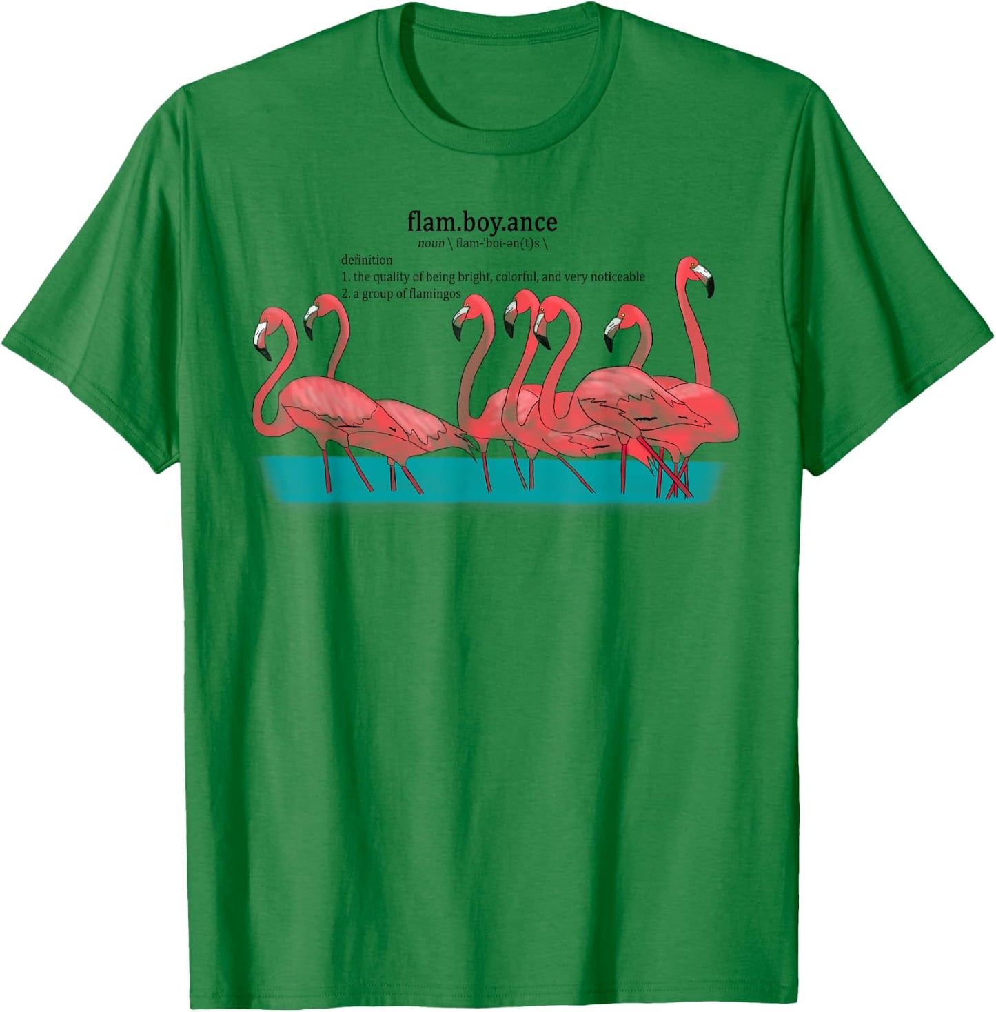 Flamboyance of Flamingos Cute Animal T-Shirt - T-Shirt | Irish Green