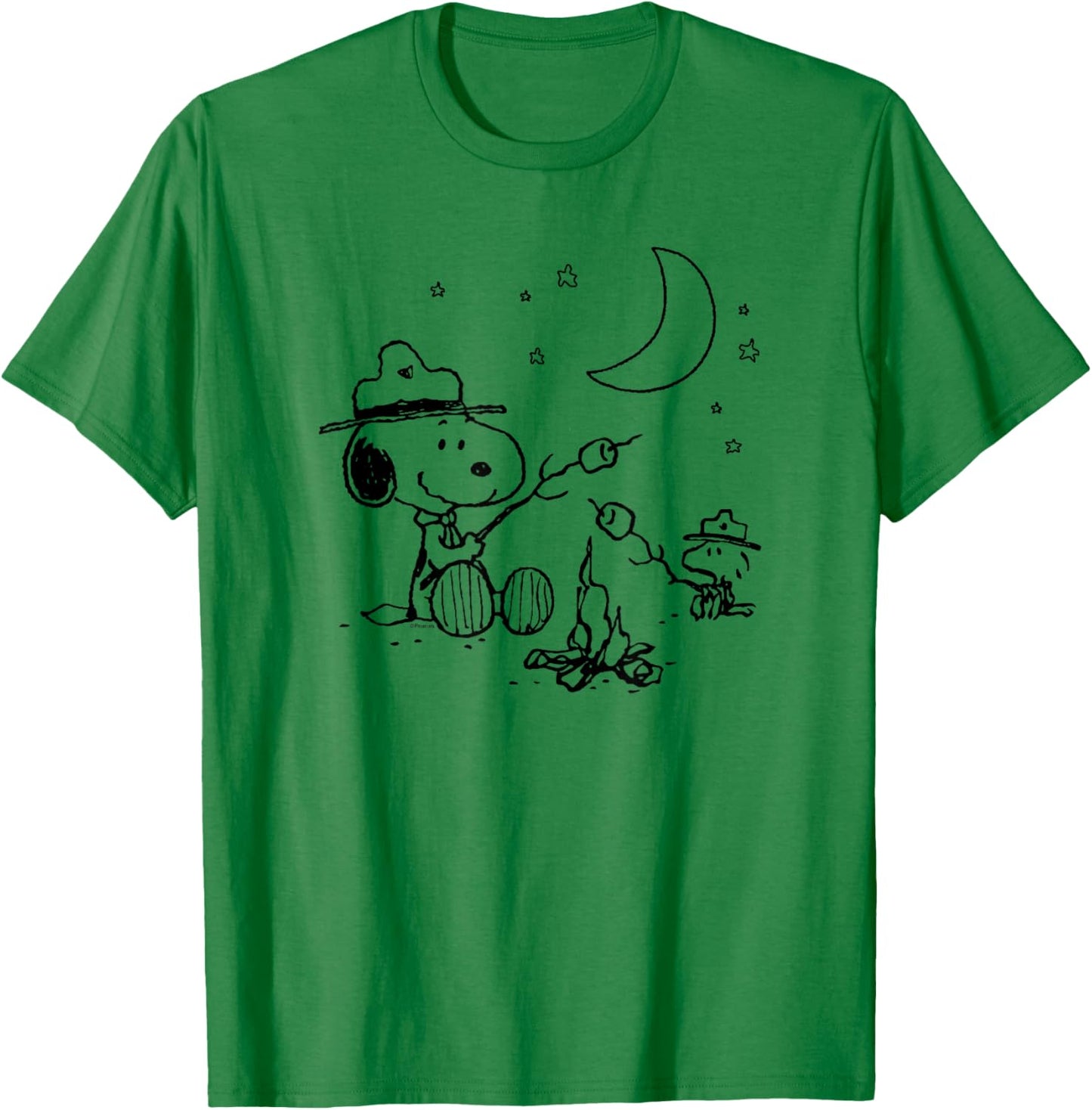 Peanuts - Snoopy Camping , gray T-Shirt - T-Shirt | Irish Green