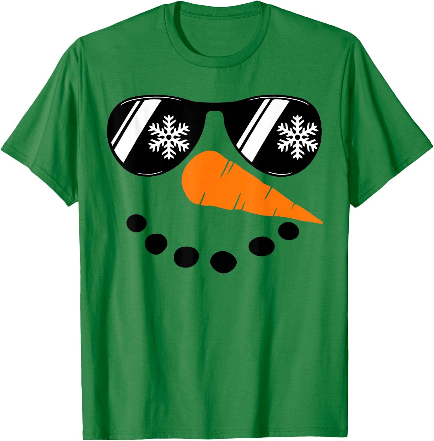 Snowman Face Family Christmas Matching Costume Men Women Kid T-Shirt - T-Shirt | Irish Green