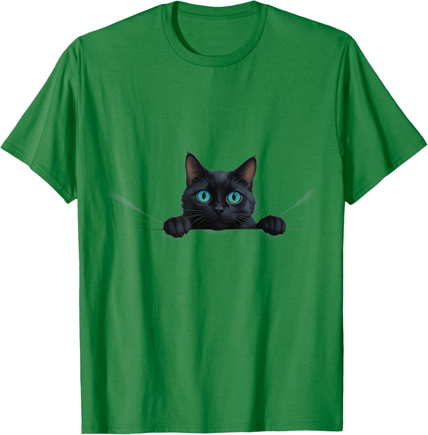Curious Peeking Cat T-Shirt - T-Shirt | Irish Green