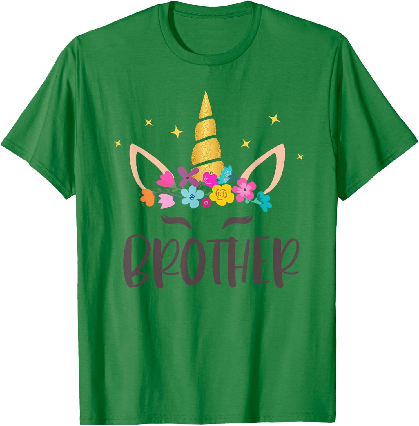 Brother Unicorn Floral Birthday Matching T-Shirt - T-Shirt | Irish Green