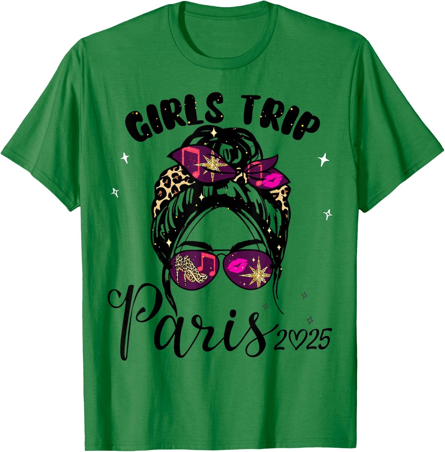 Girls Trip Paris 2025 Shirts Weekend Birthday Squad T-Shirt - T-Shirt | Irish Green