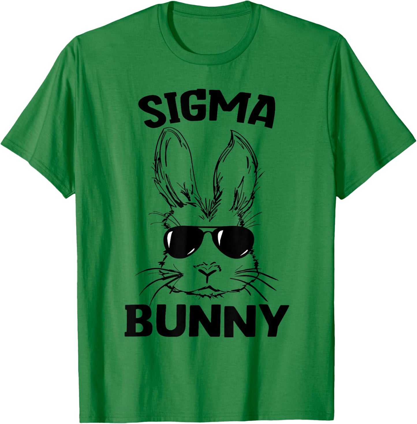 Sigma Bunny Face With Sunglasses For Boys Easter Day T-Shirt - T-Shirt | Irish Green