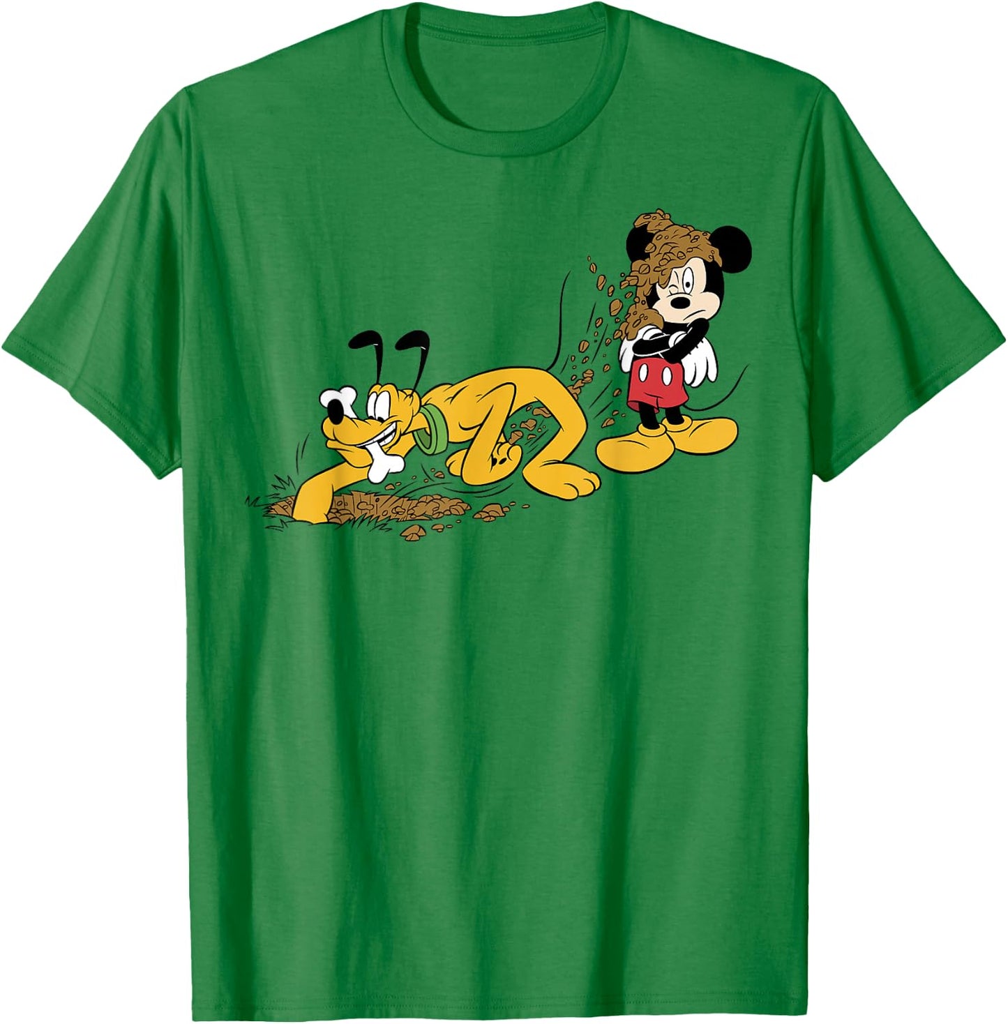 Disney Mickey And Friends Mickey & Pluto Digging T-Shirt - T-Shirt | Irish Green