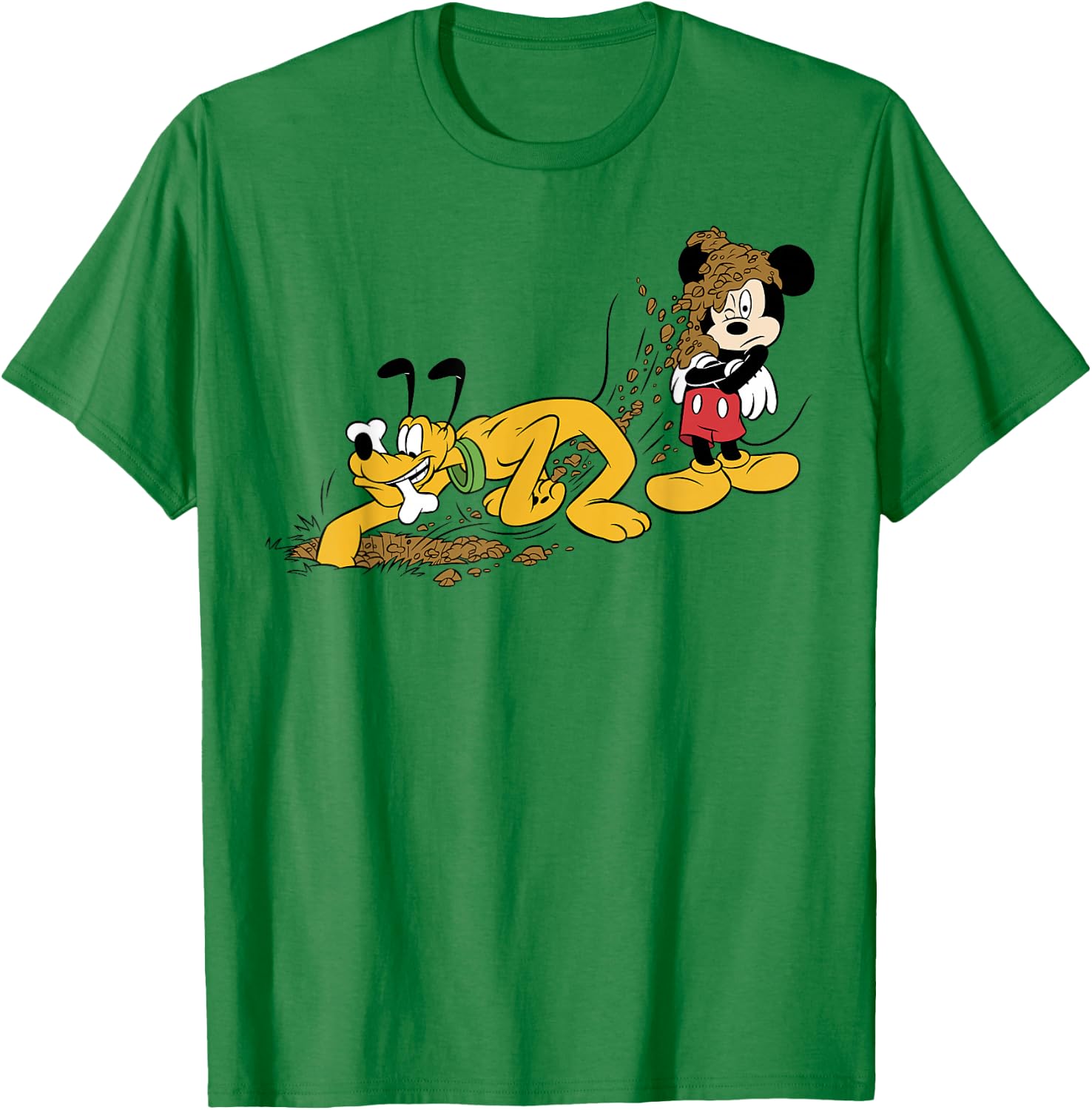 Disney Mickey And Friends Mickey & Pluto Digging T-Shirt - T-Shirt | Irish Green