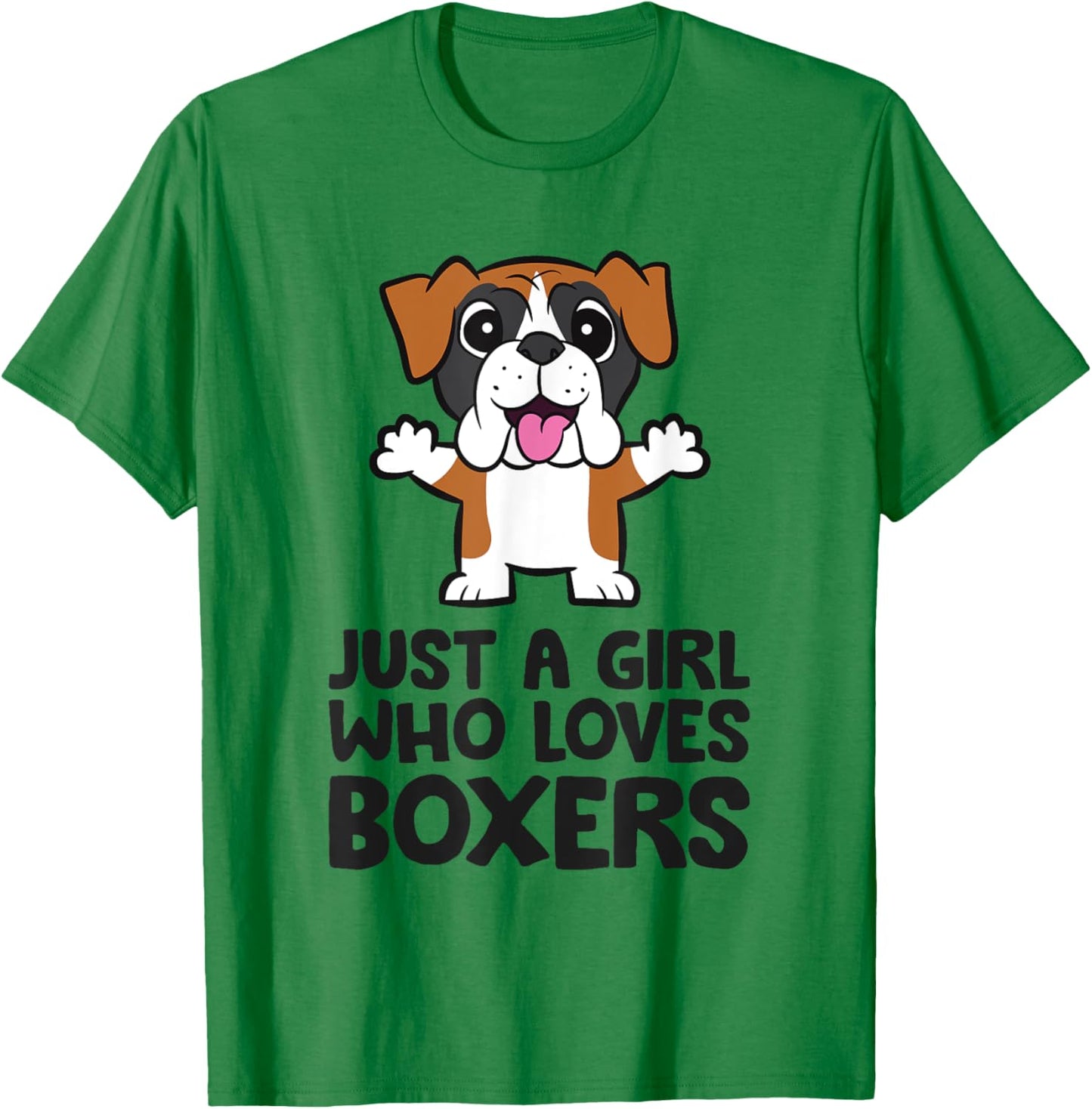 Just A Girl Who Loves Boxers T-Shirt - T-Shirt | Irish Green