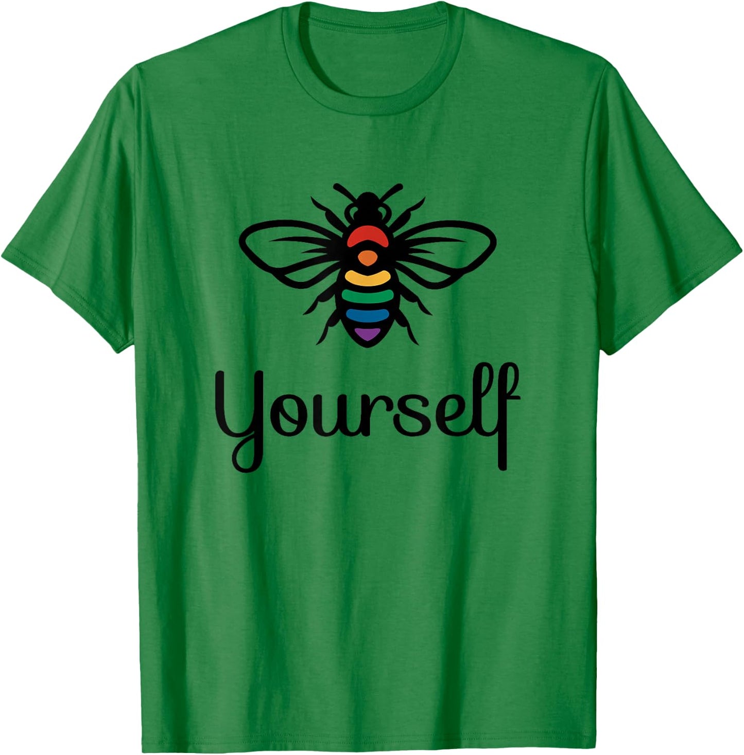 LGBT Rainbow Flag Lesbian Gay Pride Bee Yourself T-Shirt - T-Shirt | Irish Green