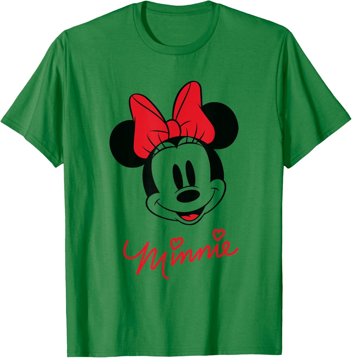Minnie Mouse Face , White T-Shirt - T-Shirt | Irish Green