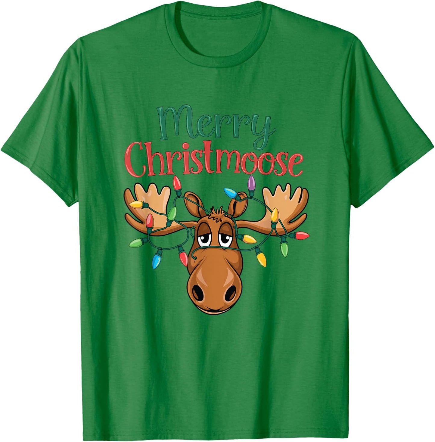 Christmas Moose Merry Christmoose Men Women T-Shirt - T-Shirt | Irish Green
