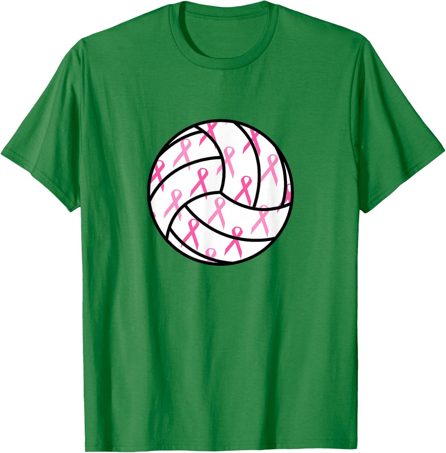 Volleyball Breast Cancer Awareness Pink Ribbon Teens Women T-Shirt - T-Shirt | Irish Green