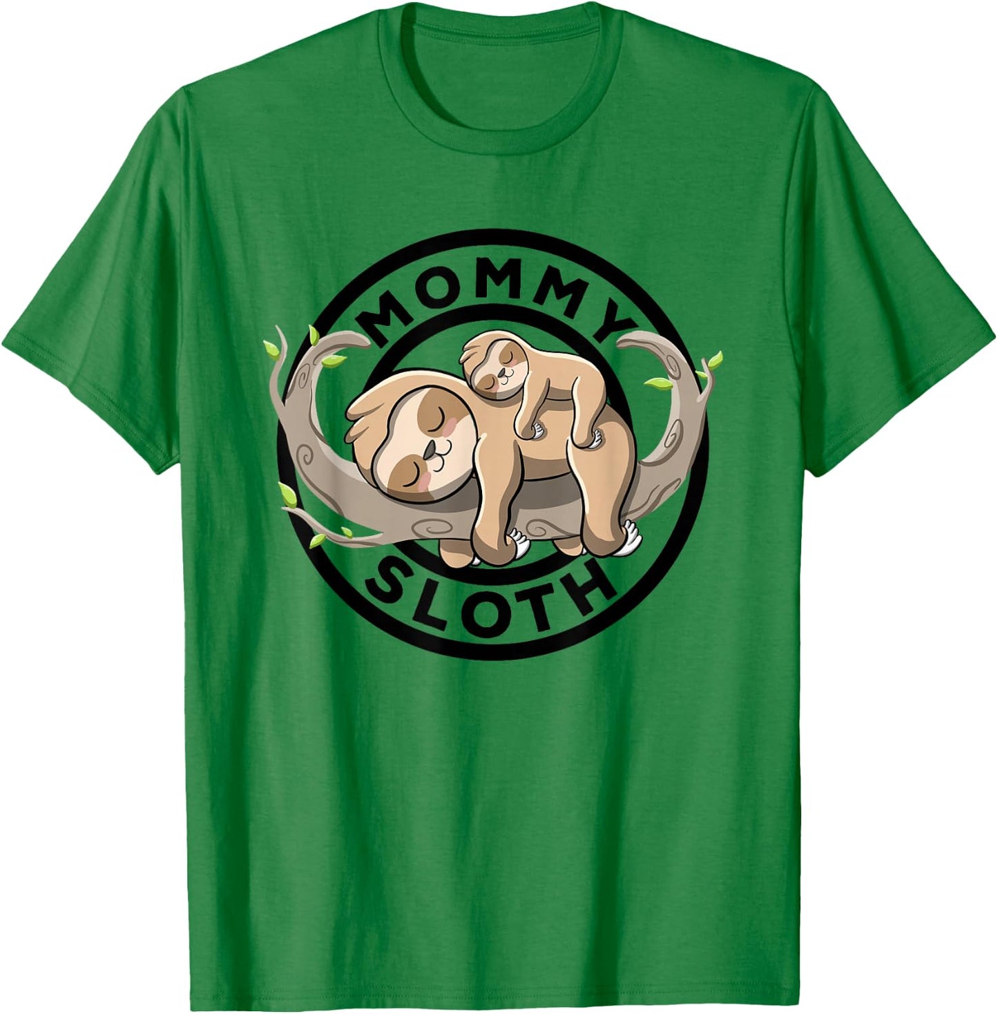 Mommy Sloth Mom Sloth Family Matching Mom To Be Cute Sloth T-Shirt - T-Shirt | Irish Green