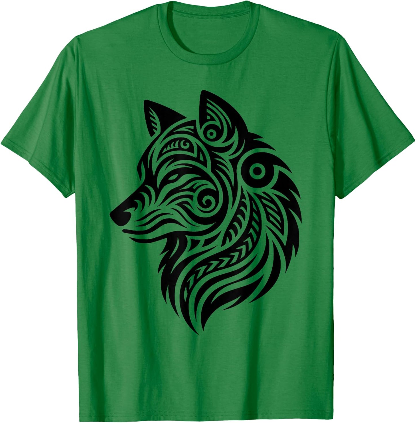Polynesian Tribal Wolf Maori Wolf Pattern , grey, S T-Shirt - T-Shirt | Irish Green