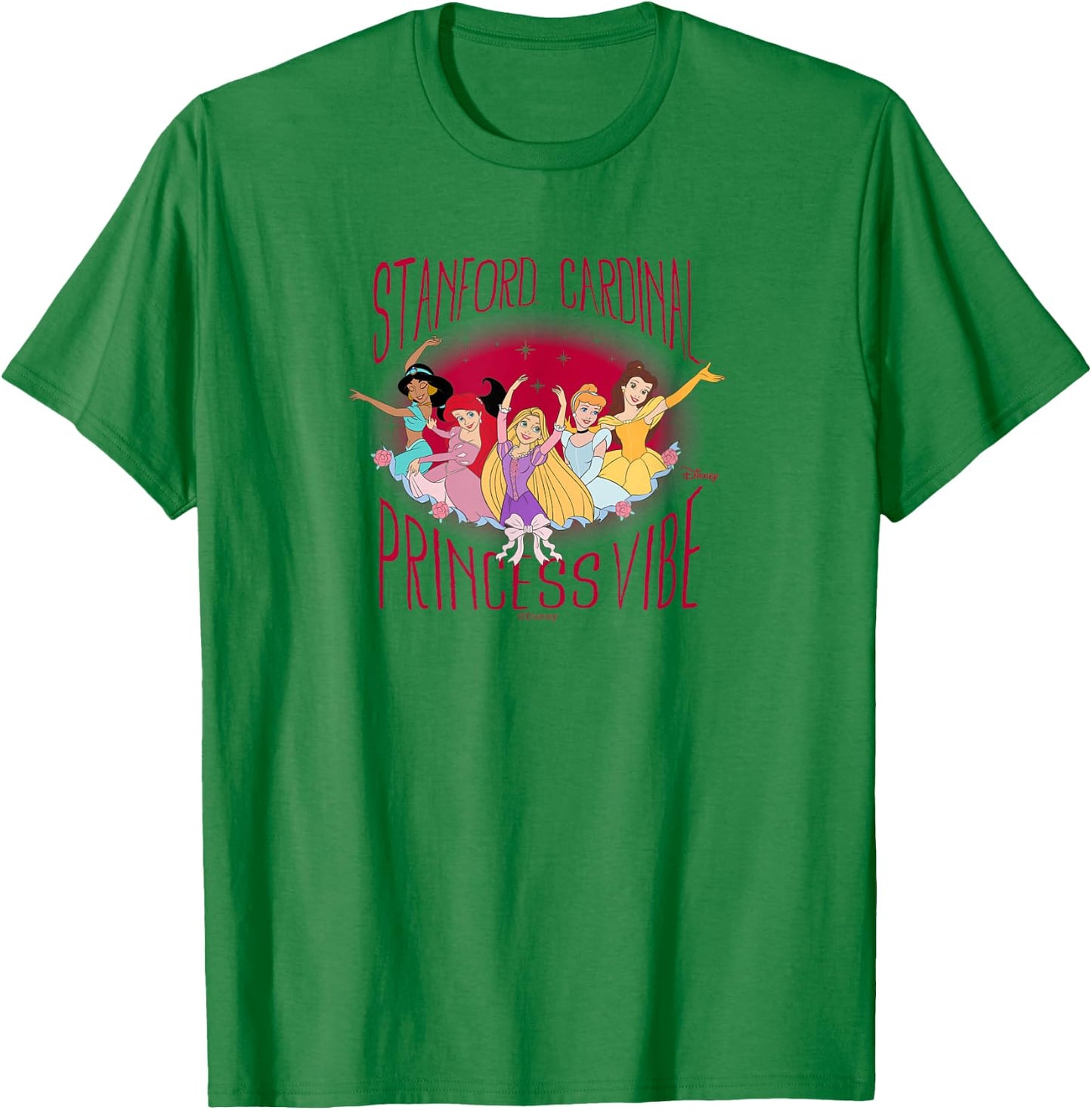 Stanford Cardinal Disney Princess Vibes White T-Shirt - T-Shirt | Irish Green