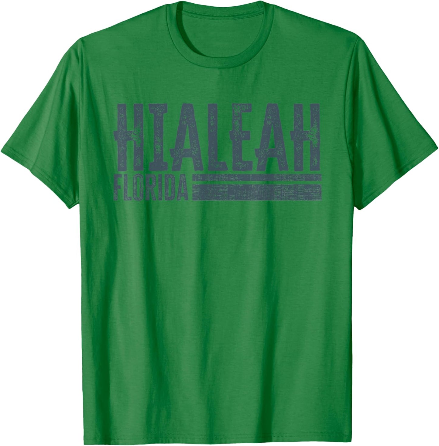 Hialeah Vintage Florida Design Retro Distressed T-Shirt - T-Shirt | Irish Green