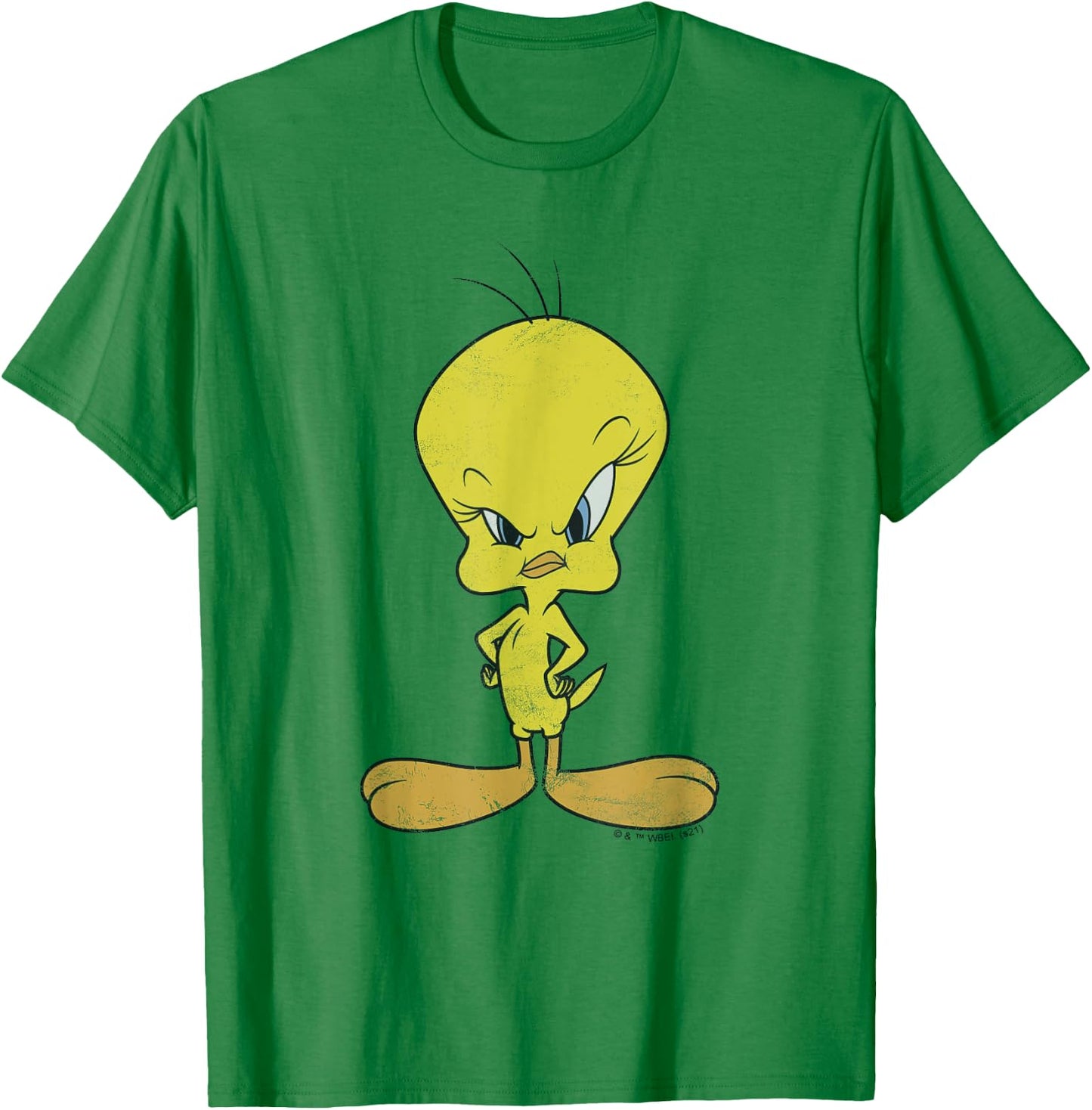 Looney Tunes Tweety Bird Distressed Glare Profile T-Shirt - T-Shirt | Irish Green