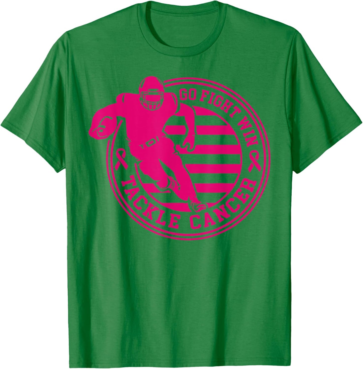 Tackle Breast Cancer Awareness Football Pink Ribbon Boys Kid T-Shirt - T-Shirt | Irish Green