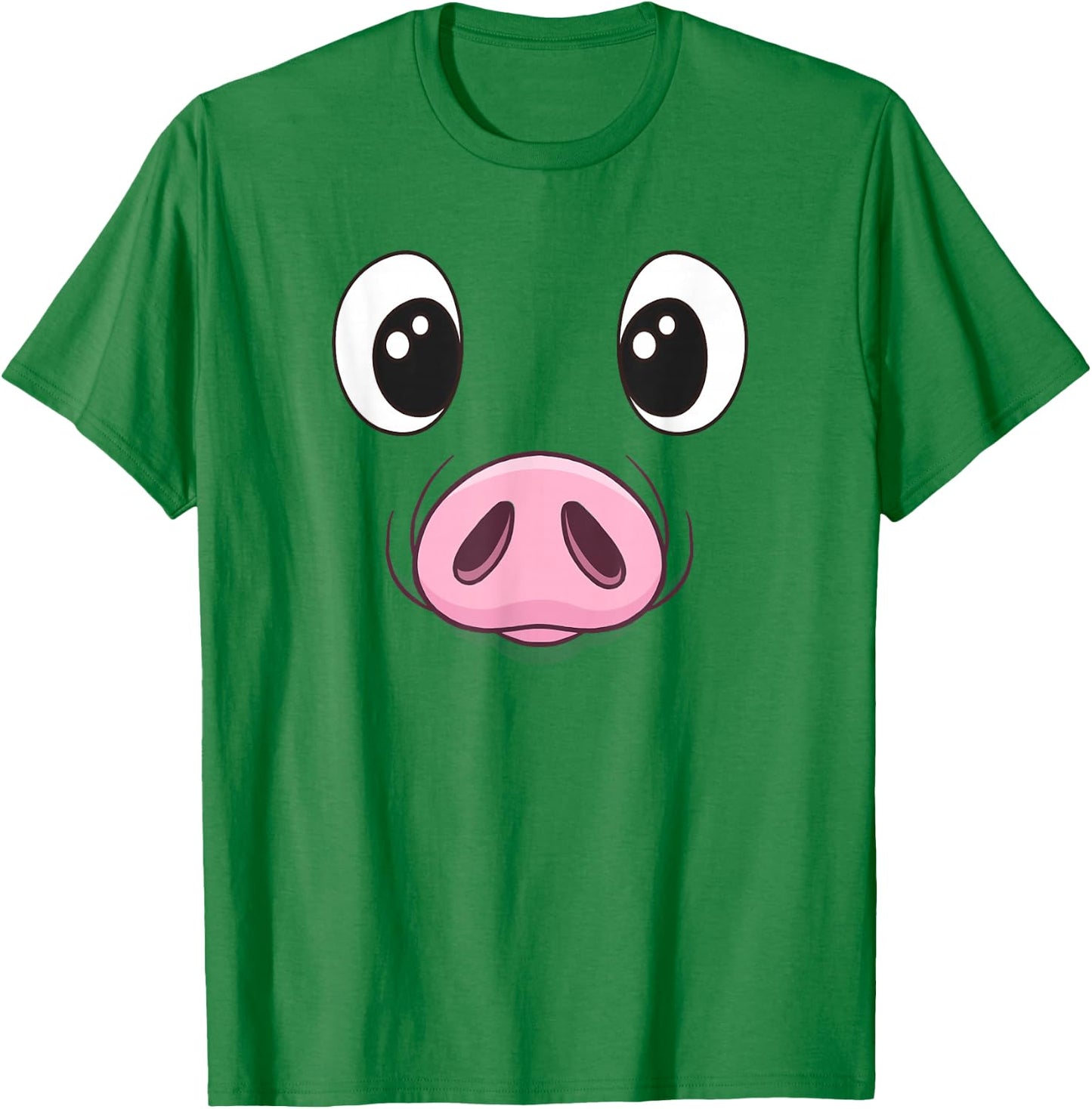 Pig Face Halloween Pig Costume Birthday Cute Pig Kids T-Shirt - T-Shirt | Irish Green