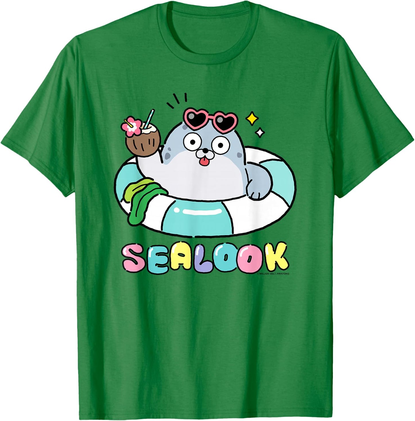 Sealook Vacation Seal T-Shirt - T-Shirt | Irish Green
