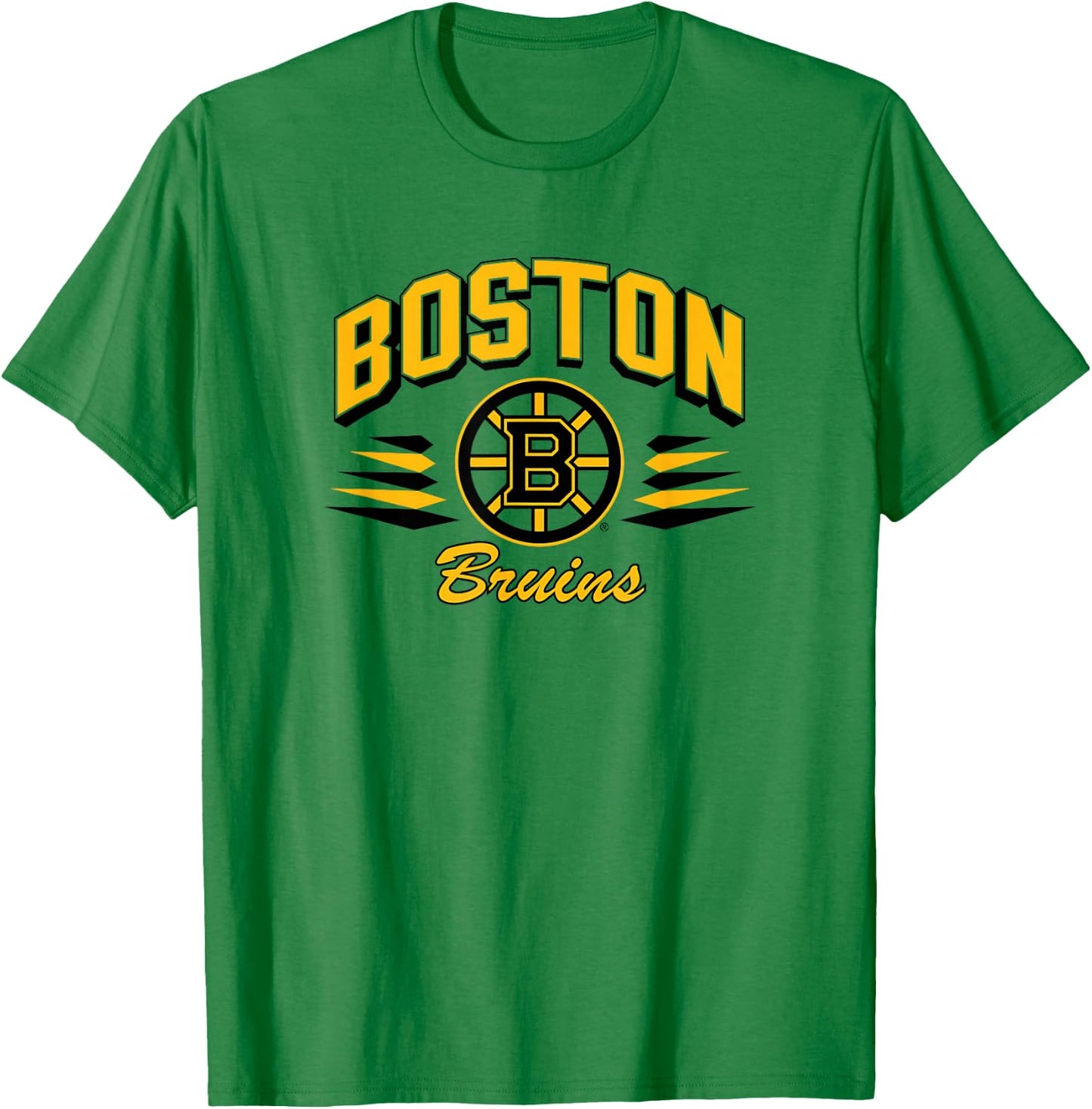 Boston Bruins Retro Diamond White Officially Licensed T-Shirt - T-Shirt | Irish Green