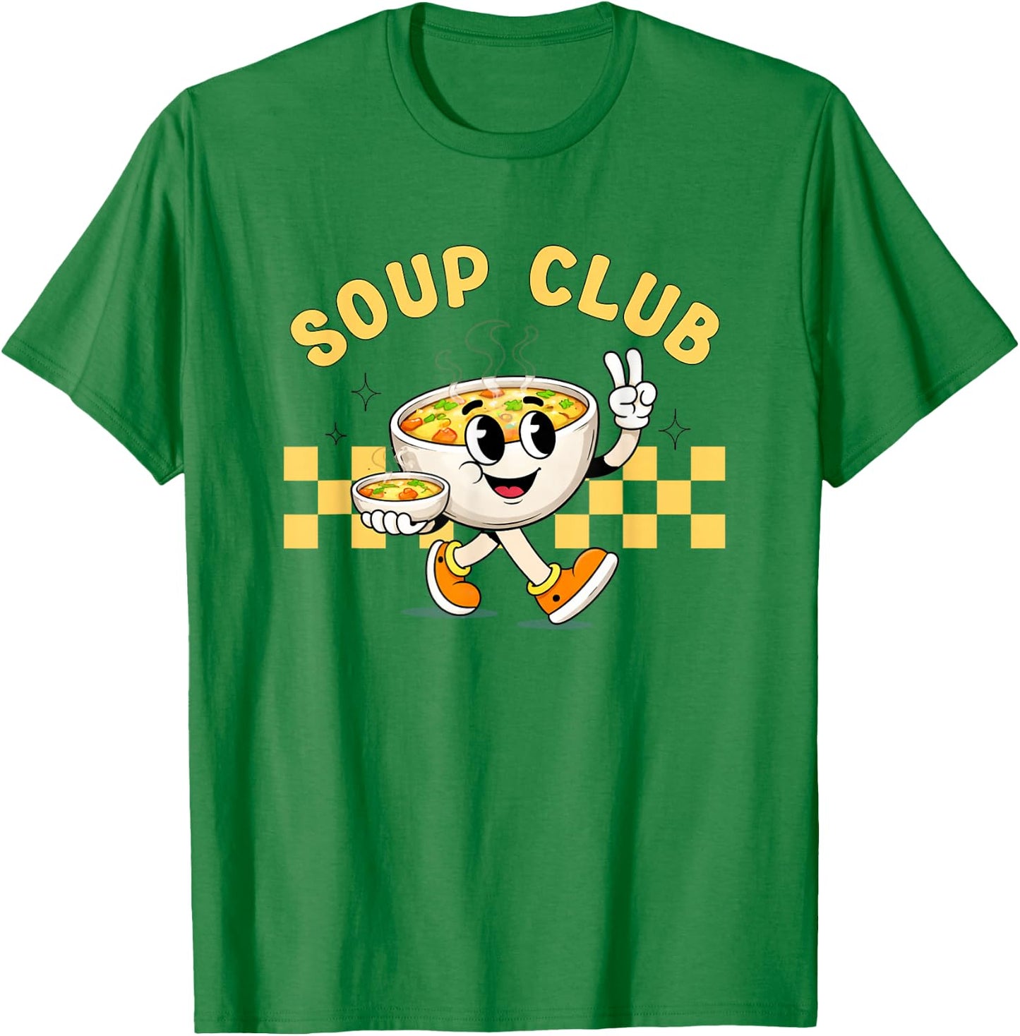 Soup Lover Club Cute Food Mascot Foodie Chicken Soup T-Shirt - T-Shirt | Irish Green