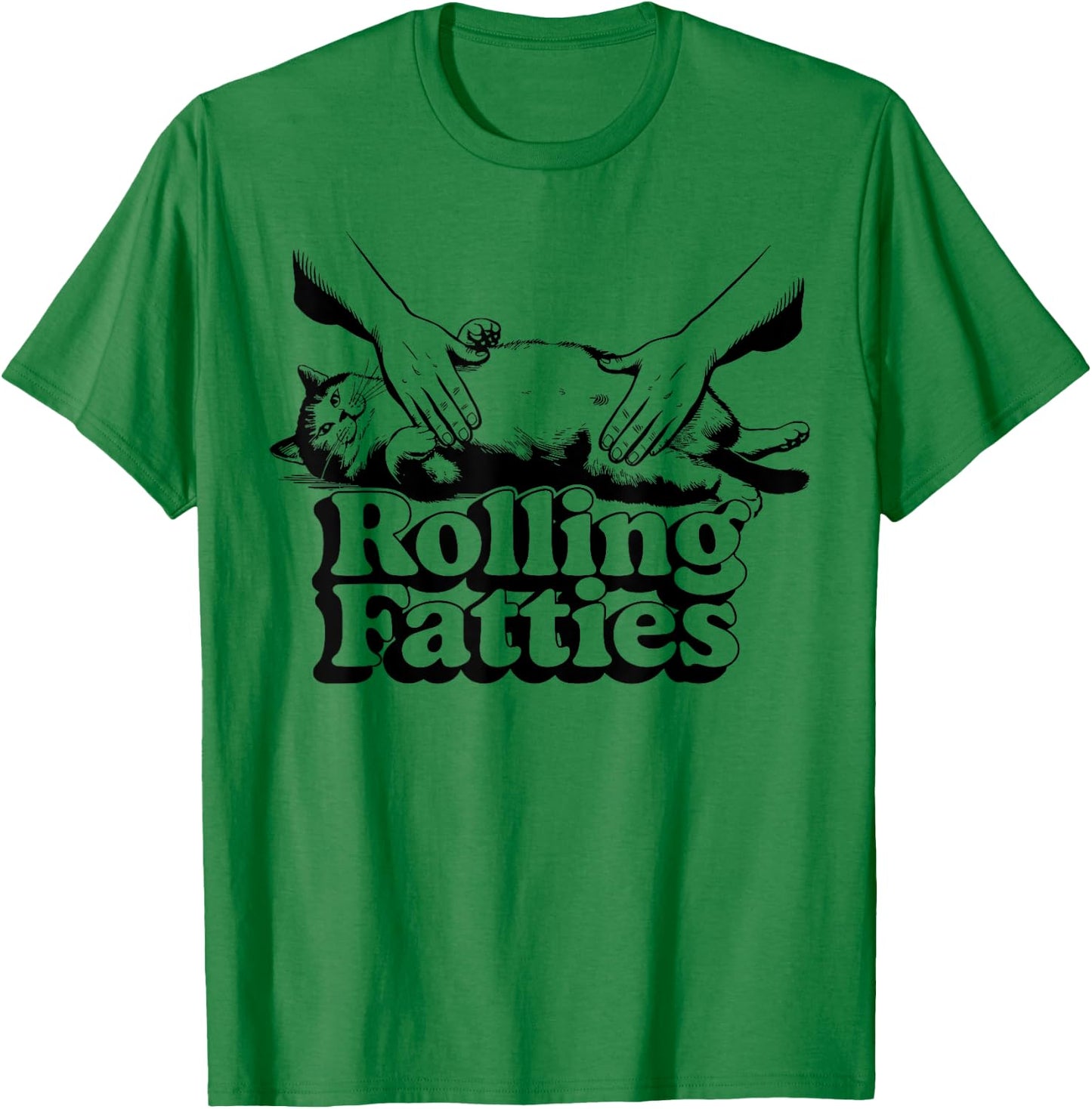 Rolling Fatties cat funny cute cat lover Kitten Owner retro T-Shirt - T-Shirt | Irish Green